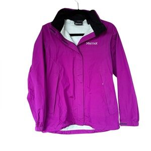 Marmot PreCip Purple Hooded Rain Jacket Women's Small Waterproof Shell